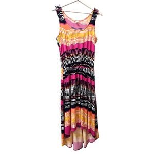 Tori Richard Honolulu Women's Dress Size S High Low Striped Sleeveless Jersey